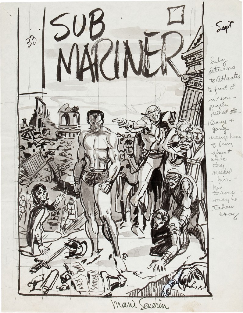Sub-Mariner 33 preliminary cover by Marie Severin Sub-Mariner 33 preliminary cover by Marie Severin