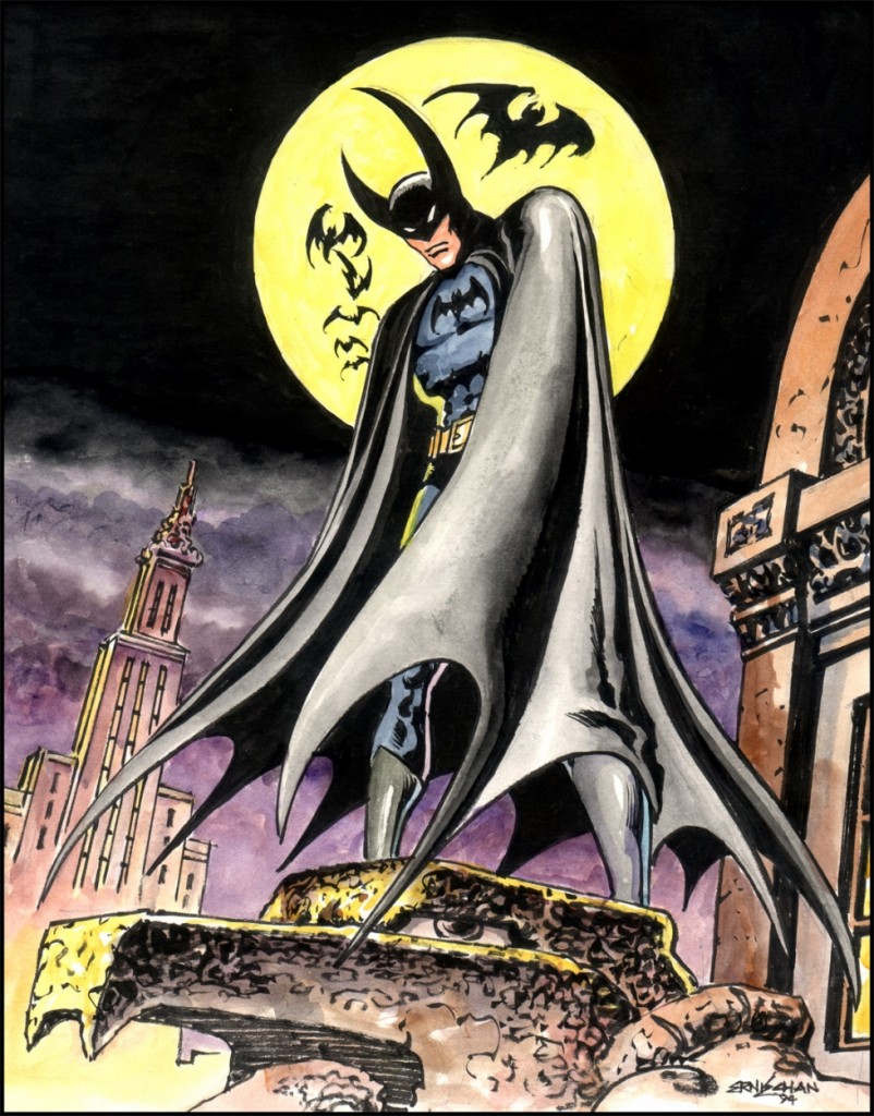 Golden Age Batman - watercolor by Ernie Chan